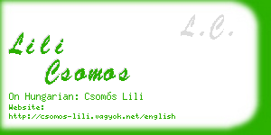 lili csomos business card