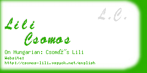 lili csomos business card